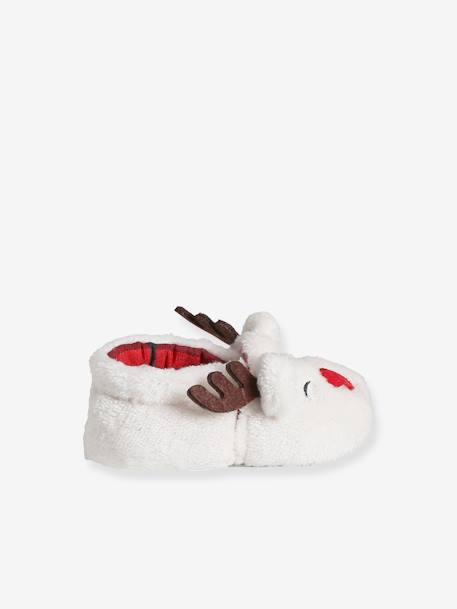 Baby Krabbelschuhe, Warmfutter weiss 