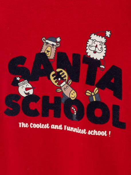 Jungen Weihnachts-Shirt mit Print „Santa School“ rot 