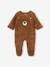 Surpyjama 'animal' bébé naissance en peluche caramel foncé+ivoire 