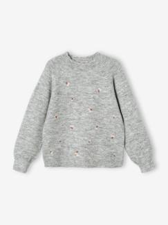 Mädchen-Pullover, Strickjacke, Sweatshirt-Pullover-Mädchen Pullover mit gestickten Blumen