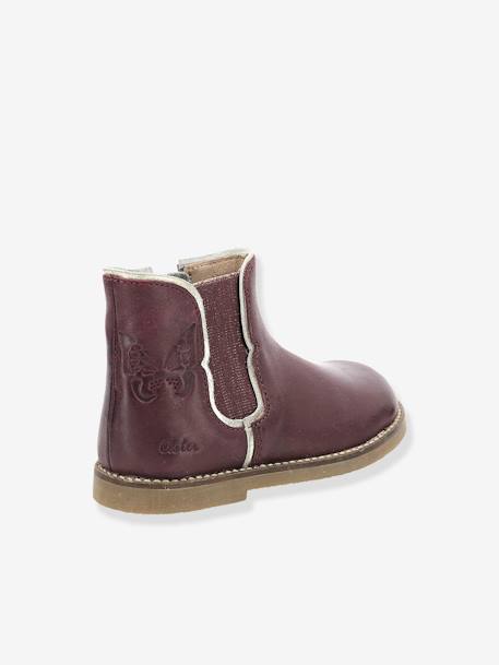 Boots en cuir fille Sarmille ASTER® bordeaux+marron+noir 