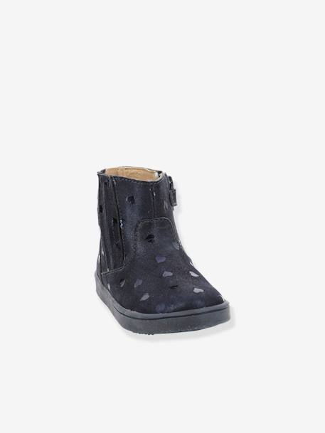 Mädchen Lederboots WELSEA ASTER marine+schwarz 