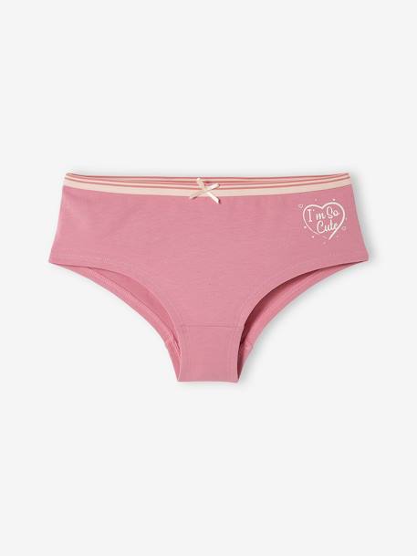 Lot de 5 shorties coeurs fille Lot rose et blanc 