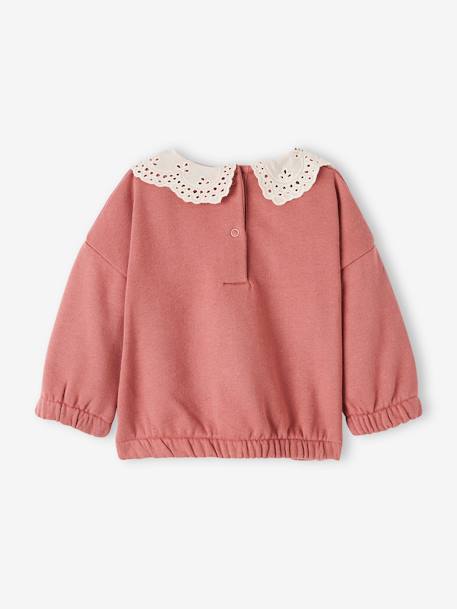Baby Sweatshirt, Lochstickerei rosenholz 