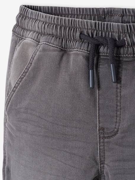 Pantalon en molleton effet denim facile à enfiler garçon DENIM GRIS CLAIR+stone 