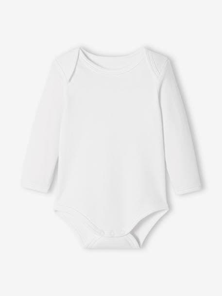 Lot de 5 bodies bébé manches longues ouverture US BASICS lot blanc 