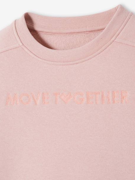 Ensemble sweat et jogging 'Move together' en molleton fille rose 