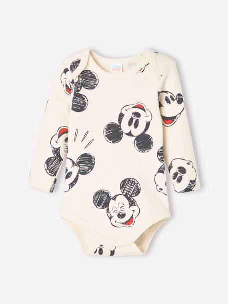 Lot de 2 bodies bébé garçon Disney® Mickey - gris fonce uni avec decor, Bébé
