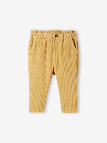 Pantalon en velours côtelé bébé moutarde 