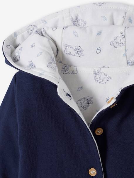 Wendbare Baby Jacke mit Kapuze elfenbein+tintenblau 