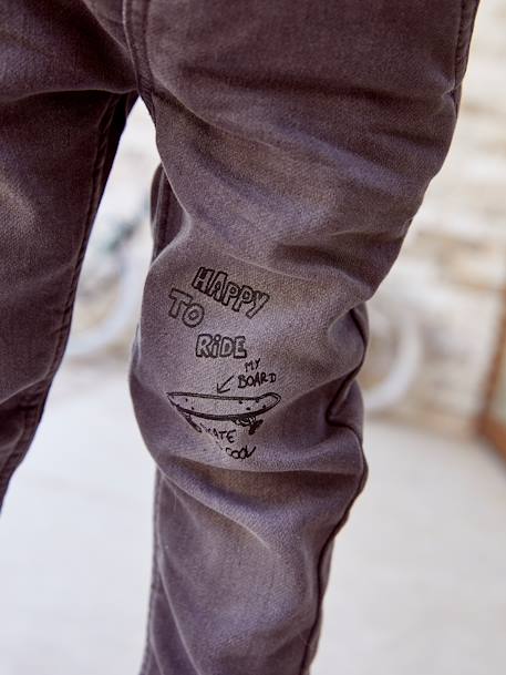 Pantalon en molleton effet denim facile à enfiler garçon denim brut+DENIM GRIS CLAIR+stone 