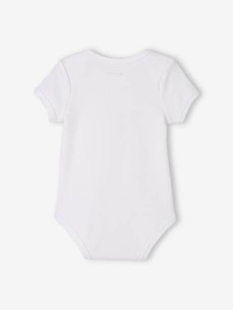 Lot de 5 bodies « animaux » bébé naissance ouverture US manches courtes BASICS lot blanc 