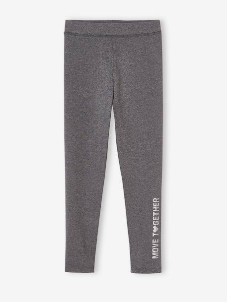 Mädchen Sportleggings BASIC grau meliert+rosa 