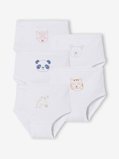 Lot de 5 culottes bébé pur coton spécial couches BASICS lot blanc 