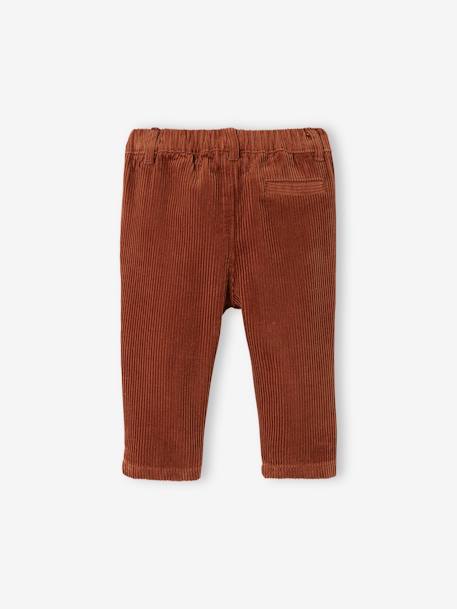 Pantalon bébé velours côtelé anthracite+marron 