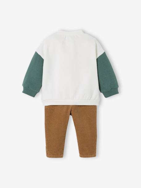 Baby-Set: Sweatshirt & Cordhose elfenbein 
