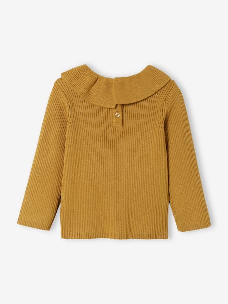 Baby-Pullover mit Kragen bronze+ZARTROSA 