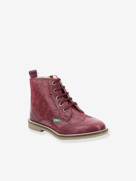 Bottillons cuir fille Tyrol KICKERS® bordeaux+noir 