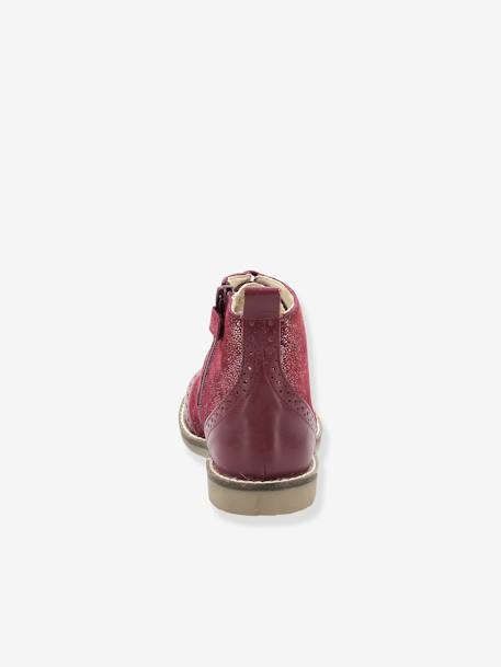 Bottillons cuir fille Tyrol KICKERS® bordeaux+noir 