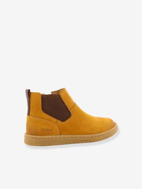 Boots cuir enfant Tackbo KICKERS® caramel+marine 