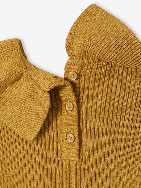 Baby-Pullover mit Kragen bronze+ZARTROSA 