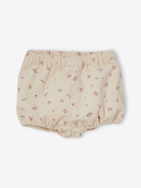 2er-Pack Mädchen Baby Shorts, Cord bordeaux/beige bedruckt 