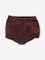 Lot de 2 bloomers bébé fille en velours Bordeaux/Beige AOP 