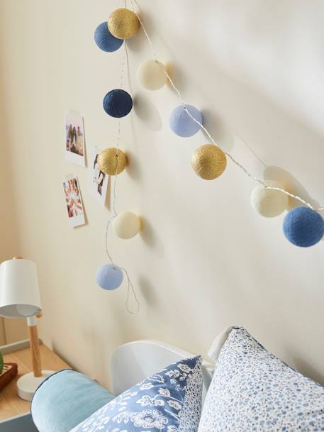 Lichtergirlande für Kinderzimmer, Lichterkette blau/gold+MEHRFARBIG+MEHRFARBIG 