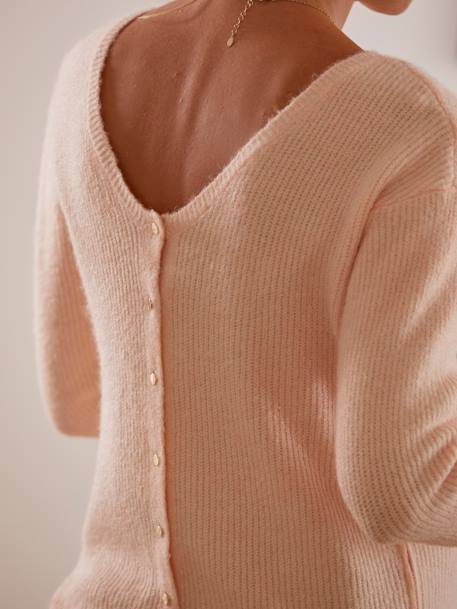 Pull devant/dos grossesse et allaitement Rose+Vert 