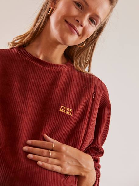 Umstands-Sweatshirt in Cord rostrot 