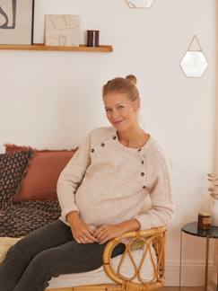 Vêtements de grossesse-Collection allaitement-Pull manches torsadées grossesse et allaitement