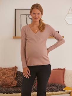 Umstandsmode-Stillmode-Kollektion-Shirt mit Wickelausschnitt, Schwangerschaft & Stillzeit