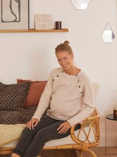 Umstandsmode-Stillmode-Kollektion-Pullover mit Zopfmuster für Schwangerschaft & Stillzeit