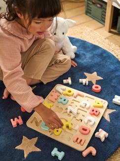 Geburtstagsgeschenke-Spielzeug-Lernspiele-Lesen, Schreiben, Rechnen, Uhr-Buchstaben-Puzzle aus FSC® Holz
