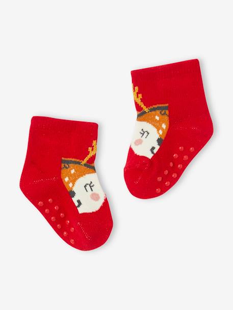 Weihnachtliches Baby-Set: Sweatshirt, Hose & Socken weiss/rot 