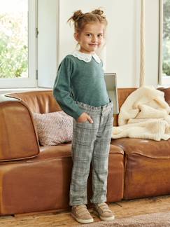 Fille-Pantalon-Pantalon à carreaux en lainage fille