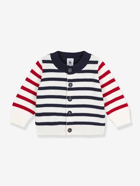 Cardigan bébé en tricot coton PETIT BATEAU écru 