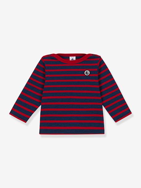 Baby-Ringelshirt PETIT BATEAU blau/rot 