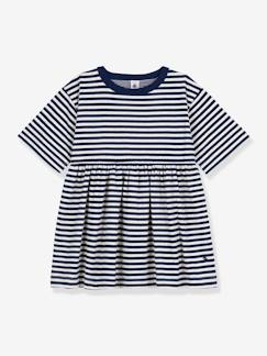 Fille-Robe rayée manches 3/4 enfant coton PETIT BATEAU