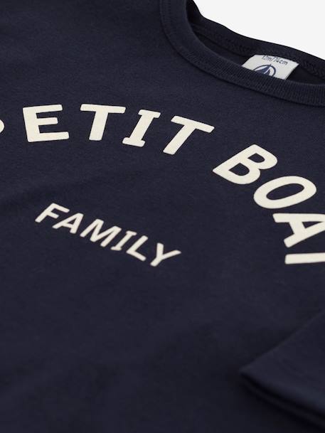 T-shirt manches longues bébé en coton bio PETIT BATEAU marine 