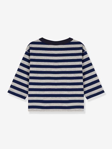 Tee-shirt manches longues bébé en coton - PETIT BATEAU bleu 