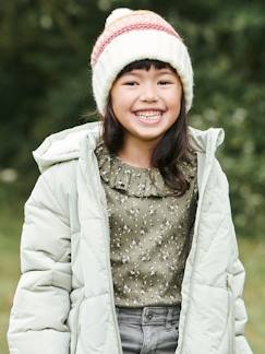 Fille-Doudoune longue à capuche fille doublée sherpa