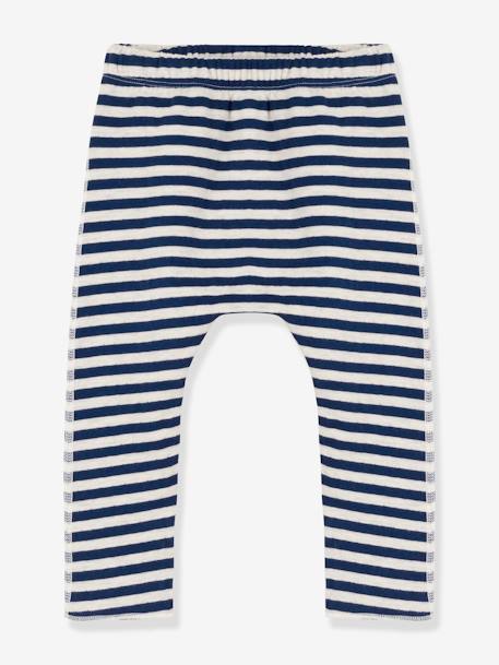 Pantalon bébé rayé en tubique - PETIT BATEAU bleu 