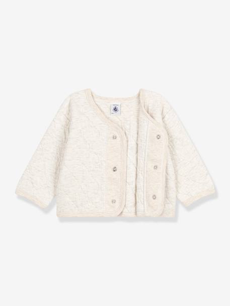 Wattierter Baby Cardigan PETIT BATEAU beige meliert 