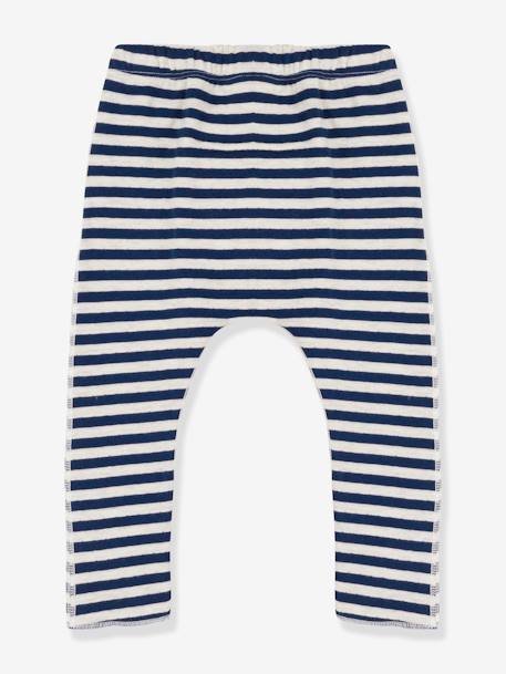 Pantalon bébé rayé en tubique - PETIT BATEAU bleu 