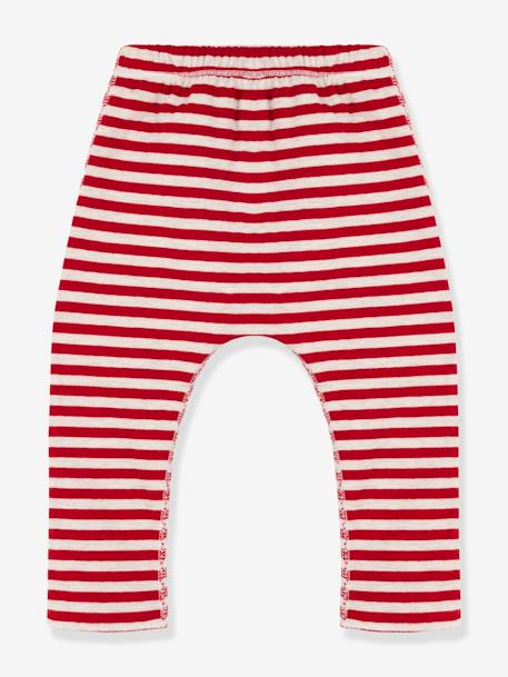 Pantalon bébé rayé en tubique - PETIT BATEAU rouge 