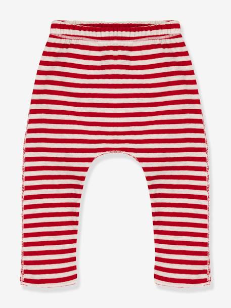 Pantalon bébé rayé en tubique - PETIT BATEAU rouge 