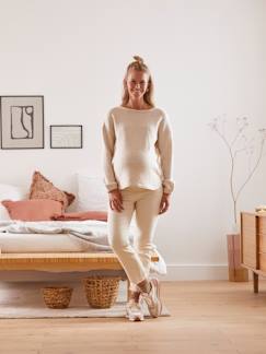 Strickkleidung-Umstandsmode-Pullover mit Seitenschlitzen, Schwangerschaft & Stillzeit