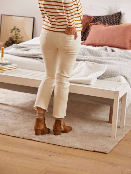 Flare-Jeans für die Schwangerschaft, Schrittlänge 65 cm anthrazit+wollweiß 