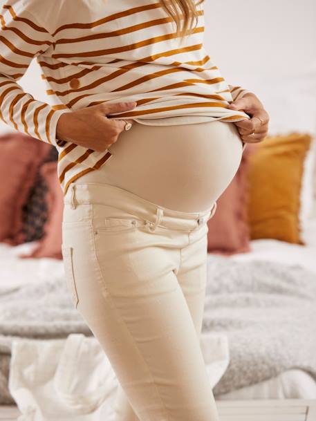 Flare-Jeans für die Schwangerschaft, Schrittlänge 65 cm anthrazit+wollweiß 